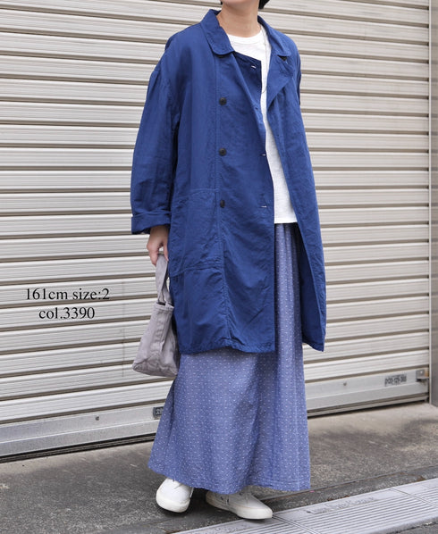 INAM2624CB DOBIE CHAMBRAY WASH PLEATED EASY SKIRT WITH LINING