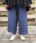 NMDS26255 80s VOILE SMALL GENTIANA BLOCK PRINT EASY PANTS