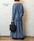 INAM2623CB DOBIE CHAMBRAY WASH BOAT NECK SMOCK