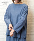 INAM2623CB DOBIE CHAMBRAY WASH BOAT NECK SMOCK