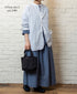INAM2623CB DOBIE CHAMBRAY WASH BOAT NECK SMOCK