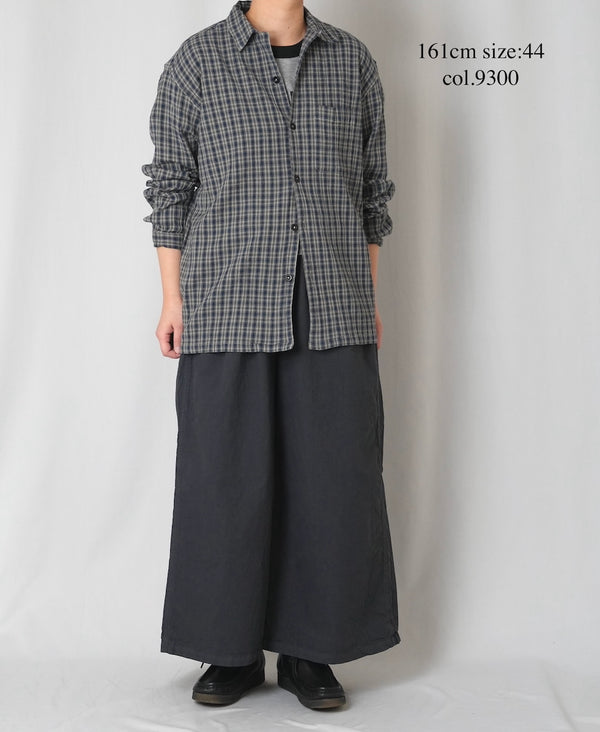 INHT2512CCD COTTON CHECK OVERDYE ONE-UP COLLAR SHIRT