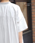 NSL26004 60s CAMBRIC PLAIN BANDED COLLAR BACK SIDE GATHERED DRESS