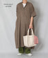 NSL26004 60s CAMBRIC PLAIN BANDED COLLAR BACK SIDE GATHERED DRESS