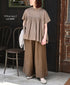 NSL26045 COTTON SILK PLAIN WIDE EASY PANTS