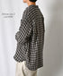INAM2681DGD COTTON DOUBLE GAUZE CHECK OVERDYE UTILITY BANDED COLLAR SHIRT