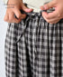 INAM2684DGD COTTON DOUBLE GAUZE CHECK OVERDYE GATHERED EASY PANTS WITH LINING