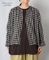 INAM2683DGD COTTON DOUBLE GAUZE CHECK OVERDYE CREW NECK CARDIGAN