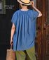 NSL26092 80s COTTON VOILE LACE LACE&STRING COLLAR GATHERED SHIRT