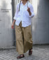 NVL1861CVW 80s ORGANIC VOILE PLAIN (WRINKLE) REGULAR COLLAR L/SL OVERSIZED SHIRT