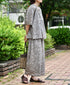 NSL26075 80s VOILE TWO TONE FLOWER PRINT WIDE EASY PANTS
