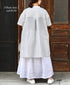 INSL26333 60s AUTO LOOM COTTON/LINEN STRIPE BANDED COLLAR S/SL TUNIC