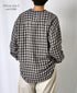 INAM2681DGD COTTON DOUBLE GAUZE CHECK OVERDYE UTILITY BANDED COLLAR SHIRT