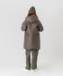 NAM2562PP PLAIN POLYESTER×PLAIN POLYESTER OVERSIZED MID-LENGTH HOODED COAT WITH RIBBED CUFF
