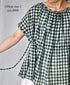 NSL26102 FANCY GINGHAM CHECK GATHERED PATCH WORK SMOCK