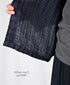 INAM2683DGD COTTON DOUBLE GAUZE CHECK OVERDYE CREW NECK CARDIGAN
