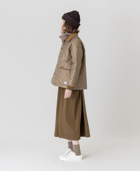 NAM2652PP POLYESTER × POLYESTER OVERSIZED STAND FALL COLLAR JACKET WITH RIBBED CUFF