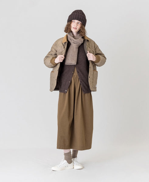 NAM2652PP POLYESTER × POLYESTER OVERSIZED STAND FALL COLLAR JACKET WITH RIBBED CUFF
