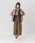 NAM2652PP POLYESTER × POLYESTER OVERSIZED STAND FALL COLLAR JACKET WITH RIBBED CUFF