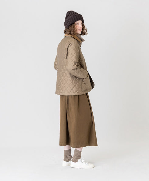 NAM2652PP POLYESTER × POLYESTER OVERSIZED STAND FALL COLLAR JACKET WITH RIBBED CUFF