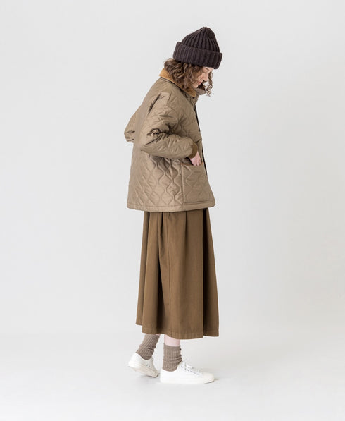 NAM2652PP POLYESTER × POLYESTER OVERSIZED STAND FALL COLLAR JACKET WITH RIBBED CUFF