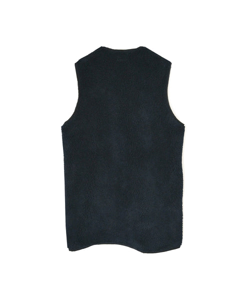 ADNAM2652 ZIP-UP FLEECE NO COLLAR LONG VEST