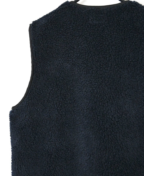 ADNAM2652 ZIP-UP FLEECE NO COLLAR LONG VEST