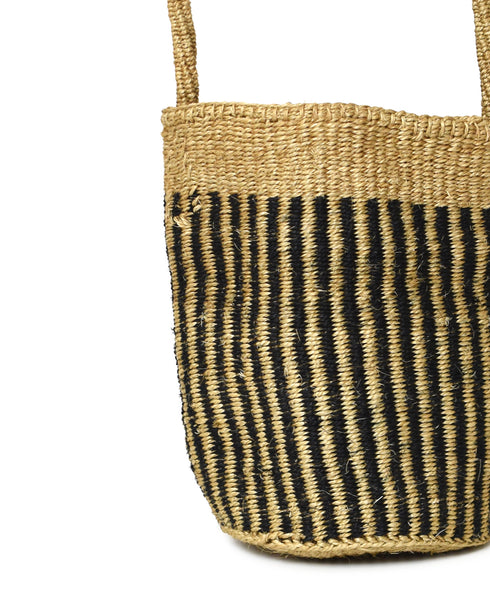 ANSL2601 STRIPE SISAL ONE HANDLE SHOULDER BAG