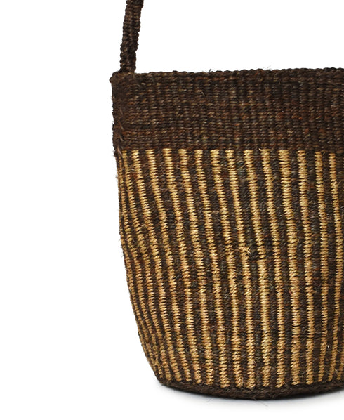 ANSL2601 STRIPE SISAL ONE HANDLE SHOULDER BAG