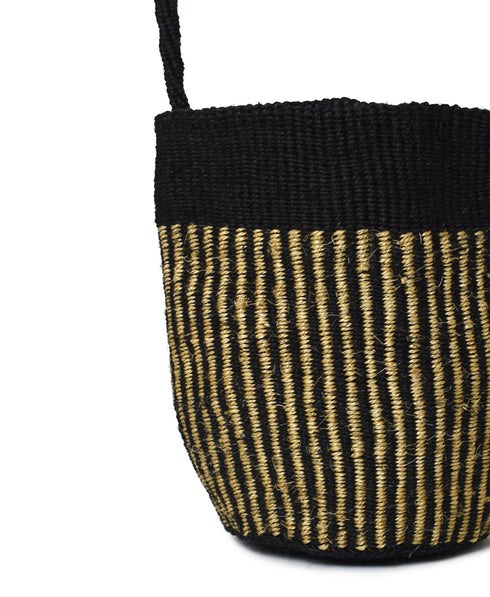 ANSL2601 STRIPE SISAL ONE HANDLE SHOULDER BAG