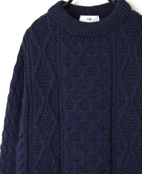 CHT2051 ARAN CREW PULLOVER KNIT
