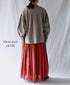 NMDS26605D ORGANIC MICRO CHK&VOILE PLAIN PATCHWORK OVERDYE RAJASTHAN GATHERED SKIRT