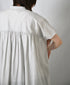 NSL26007 60s CAMBRIC PLAIN BANDED COLLAR FRENCH/SL DRESS