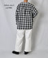 INAM2672 YARN DYED COTTON CHECK WORK GATHER SHIRT