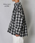 INAM2672 YARN DYED COTTON CHECK WORK GATHER SHIRT