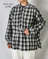 INAM2672 YARN DYED COTTON CHECK WORK GATHER SHIRT