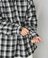 INAM2672 YARN DYED COTTON CHECK WORK GATHER SHIRT