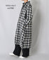 INAM2673 YARN DYED COTTON CHECK WORK GATHER LONG SHIRT