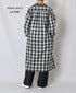 INAM2673 YARN DYED COTTON CHECK WORK GATHER LONG SHIRT