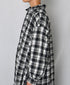 INAM2673 YARN DYED COTTON CHECK WORK GATHER LONG SHIRT