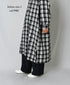 INAM2673 YARN DYED COTTON CHECK WORK GATHER LONG SHIRT