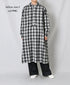 INAM2673 YARN DYED COTTON CHECK WORK GATHER LONG SHIRT