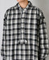 INAM2673 YARN DYED COTTON CHECK WORK GATHER LONG SHIRT