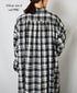 INAM2673 YARN DYED COTTON CHECK WORK GATHER LONG SHIRT