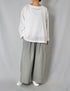 INAM2505G3D 30s GAUZE OVERDYE GATHERED EASY PANTS WITH LINING