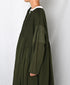 NMDS26604D ORGANIC MICRO CHK&VOILE PLAIN PATCHWORK OVERDYE CREW-NECK BUTTON SHIRT MAXI DRESS WITH PINTUCK