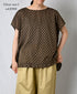 NSL26056 80s COTTON VOILE DOT PRINT HEM FRILL GATHERED SMOCK