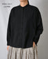NMDS26521 60s ORGANIC CAMBRIC WITH EMB BANDED COLLAR PINTUCK & EMB SHIRT
