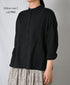 NMDS26521 60s ORGANIC CAMBRIC WITH EMB BANDED COLLAR PINTUCK & EMB SHIRT