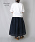 INSL26325 60s AUTO LOOM COTTON/LINEN PLAIN GATHERED SKIRT